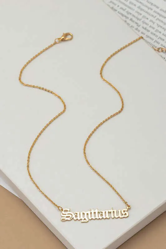 Laser Cut Zodiac Sign Pendant Necklace