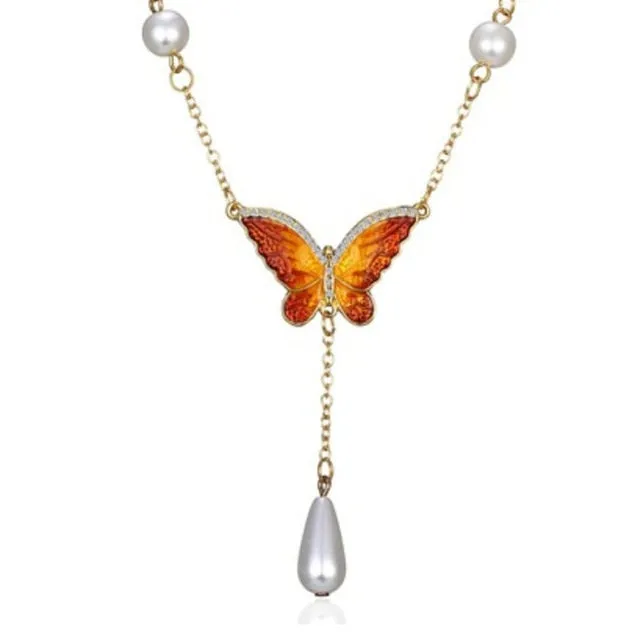 LNRRABC Fashion  Women Charming Gold Color Rhinestones Opal Swan Pendants Necklace Sweater Chain Jewelry Xmas Gift