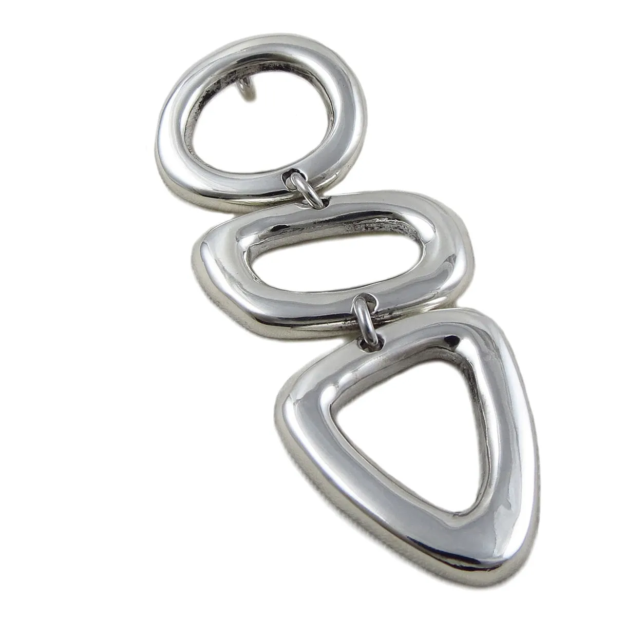 Long Geometric 925 Sterling Silver Pendant Necklace