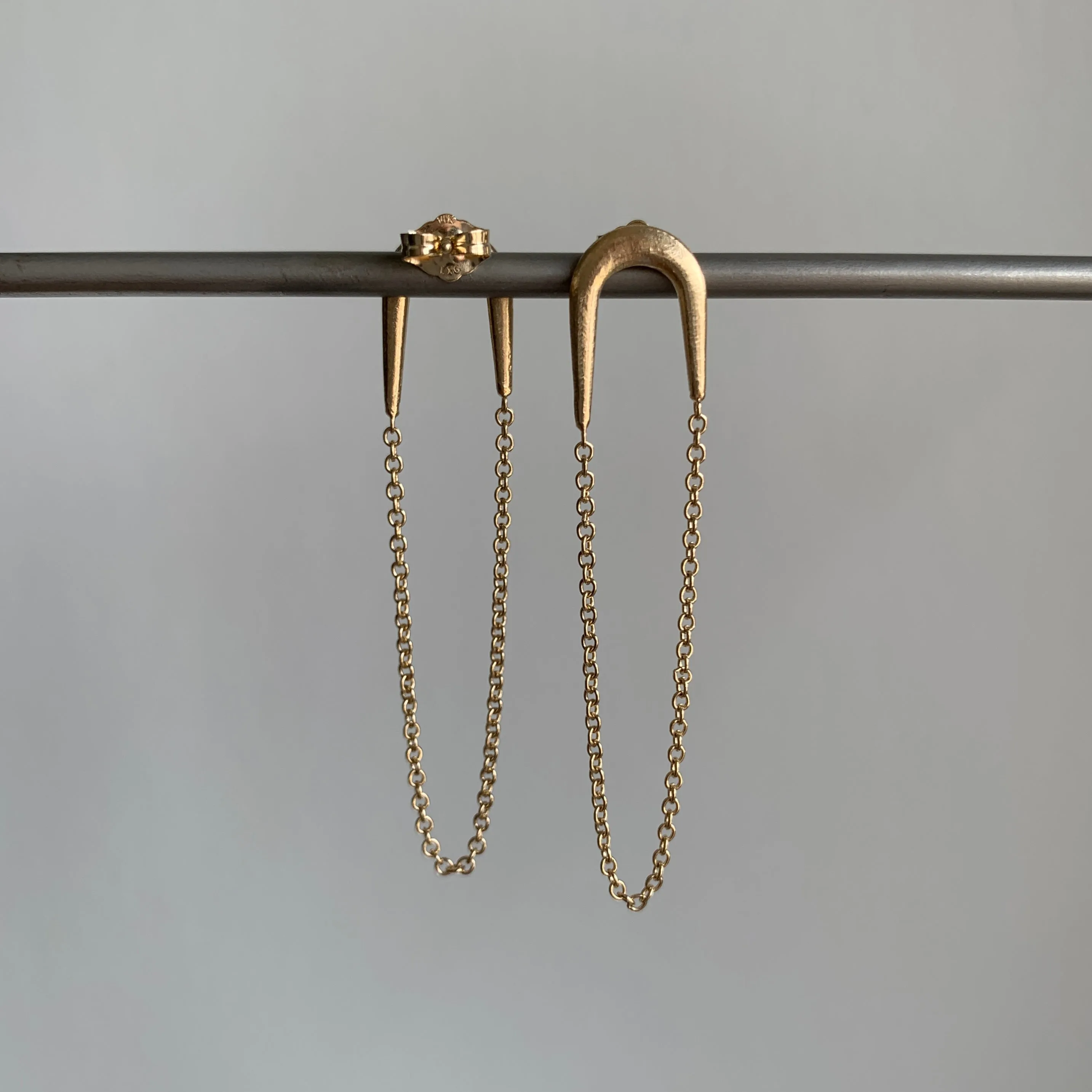 Long Gold Swinger Chain Earrings