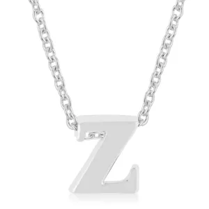 LOVCIA Rhodium Shiny Initial Z Necklace Pendant