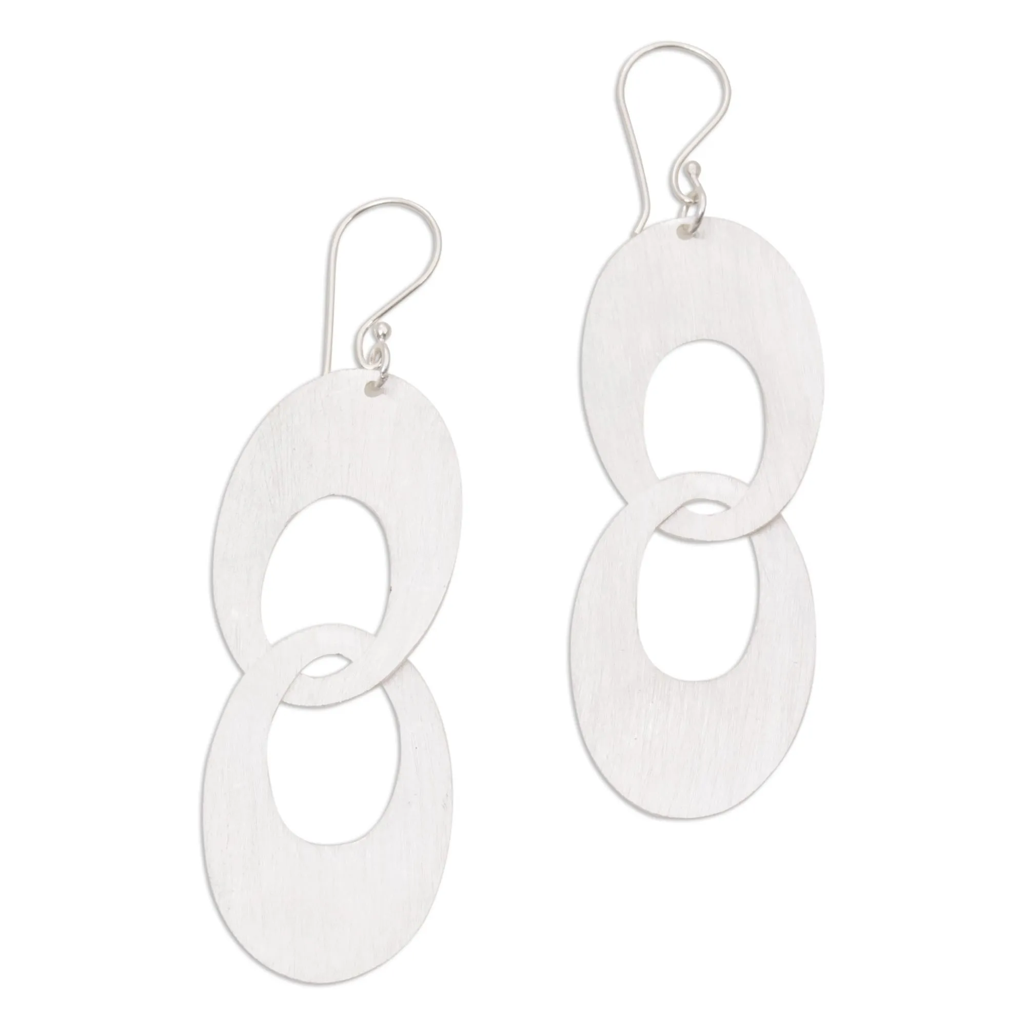 Loving Bond Sterling Silver Modern Circle Dangle Earrings from Indonesia