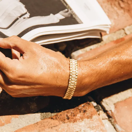 MEN'S DIAMOND PAVE RAIL LINK BRACELET