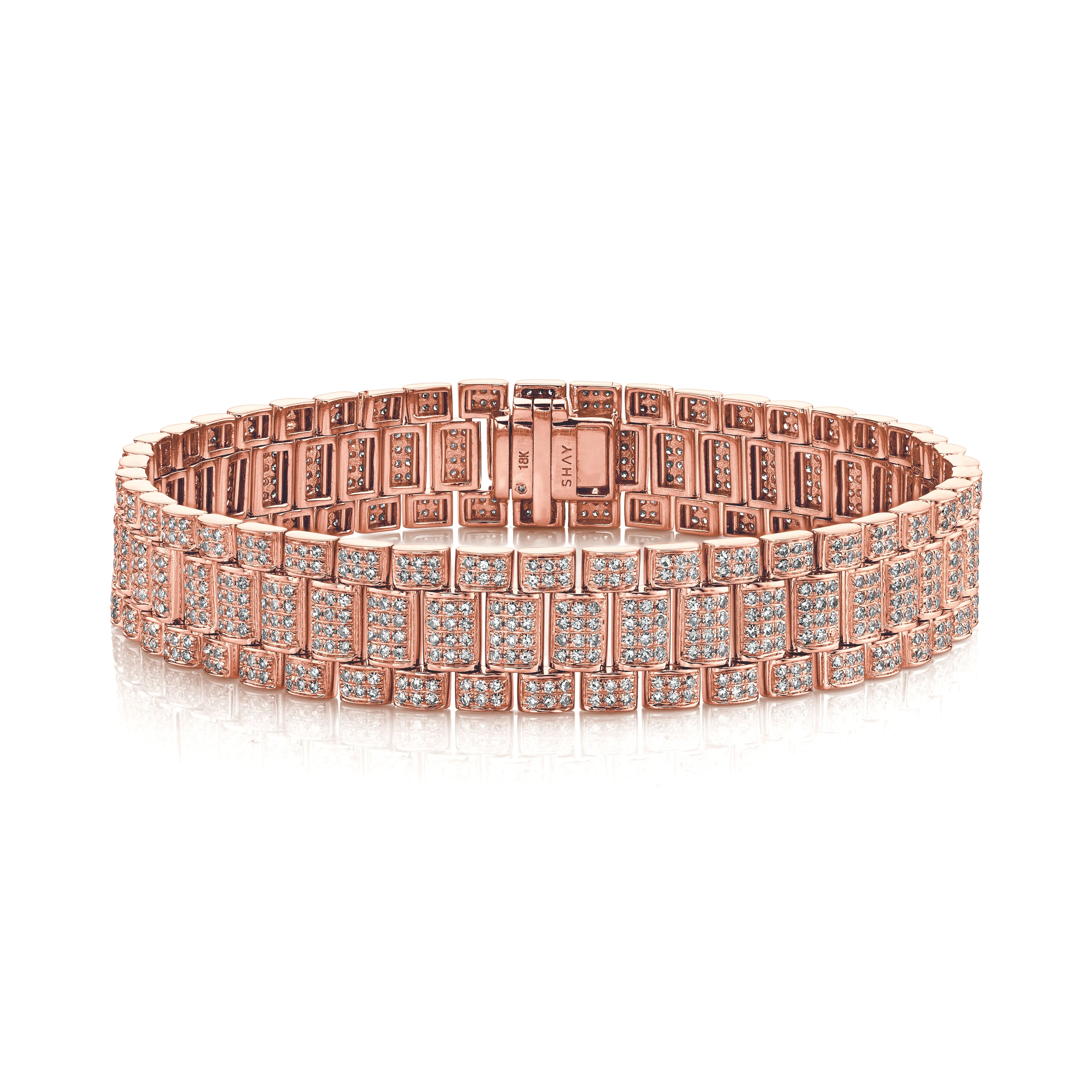 MEN'S DIAMOND PAVE RAIL LINK BRACELET