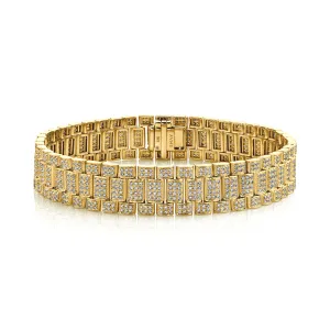 MEN'S DIAMOND PAVE RAIL LINK BRACELET