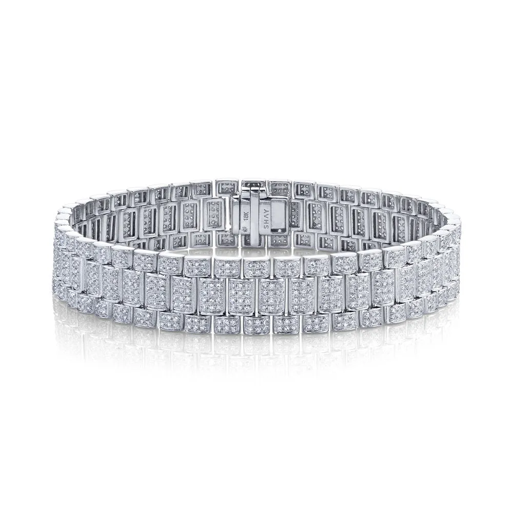 MEN'S DIAMOND PAVE RAIL LINK BRACELET