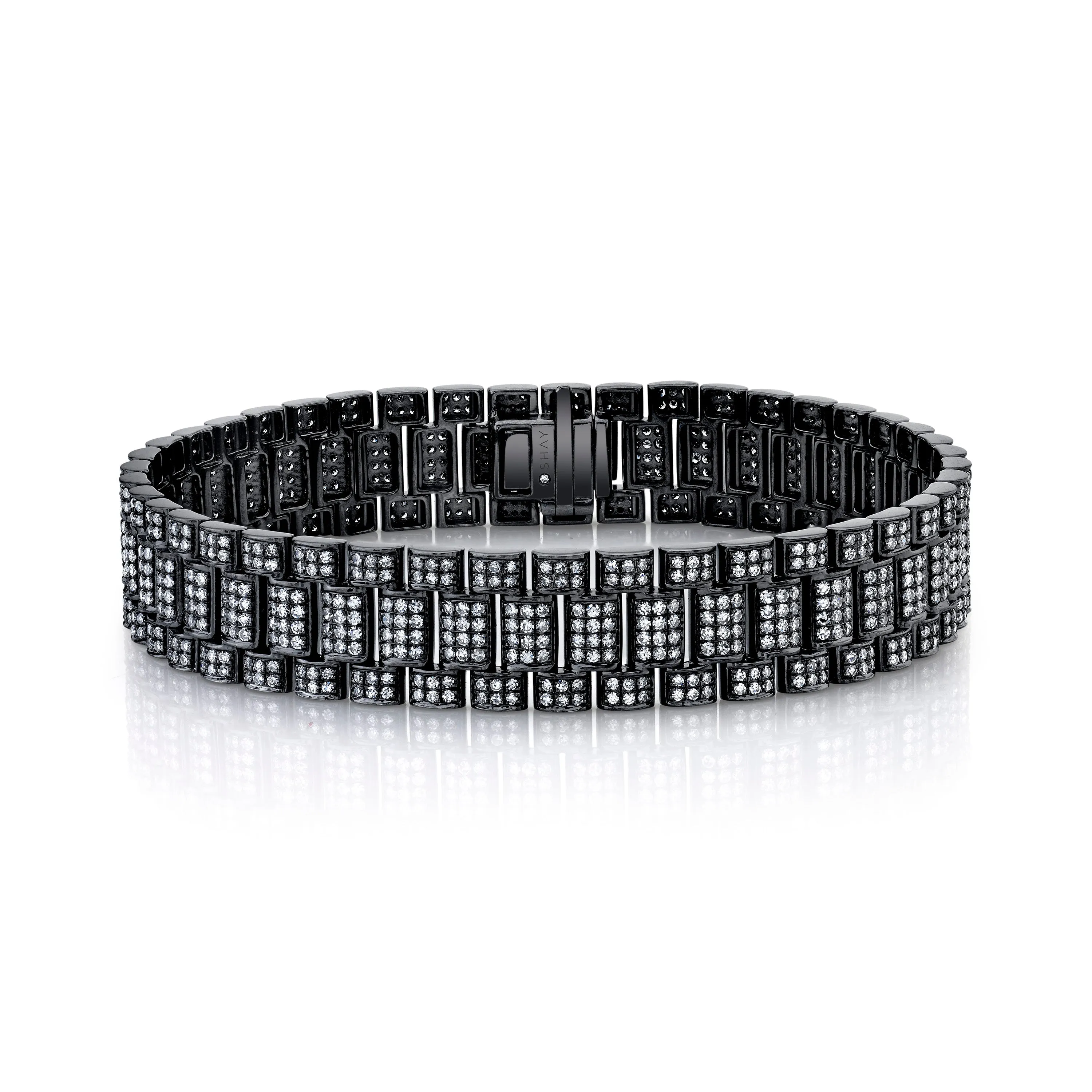 MEN'S DIAMOND PAVE RAIL LINK BRACELET