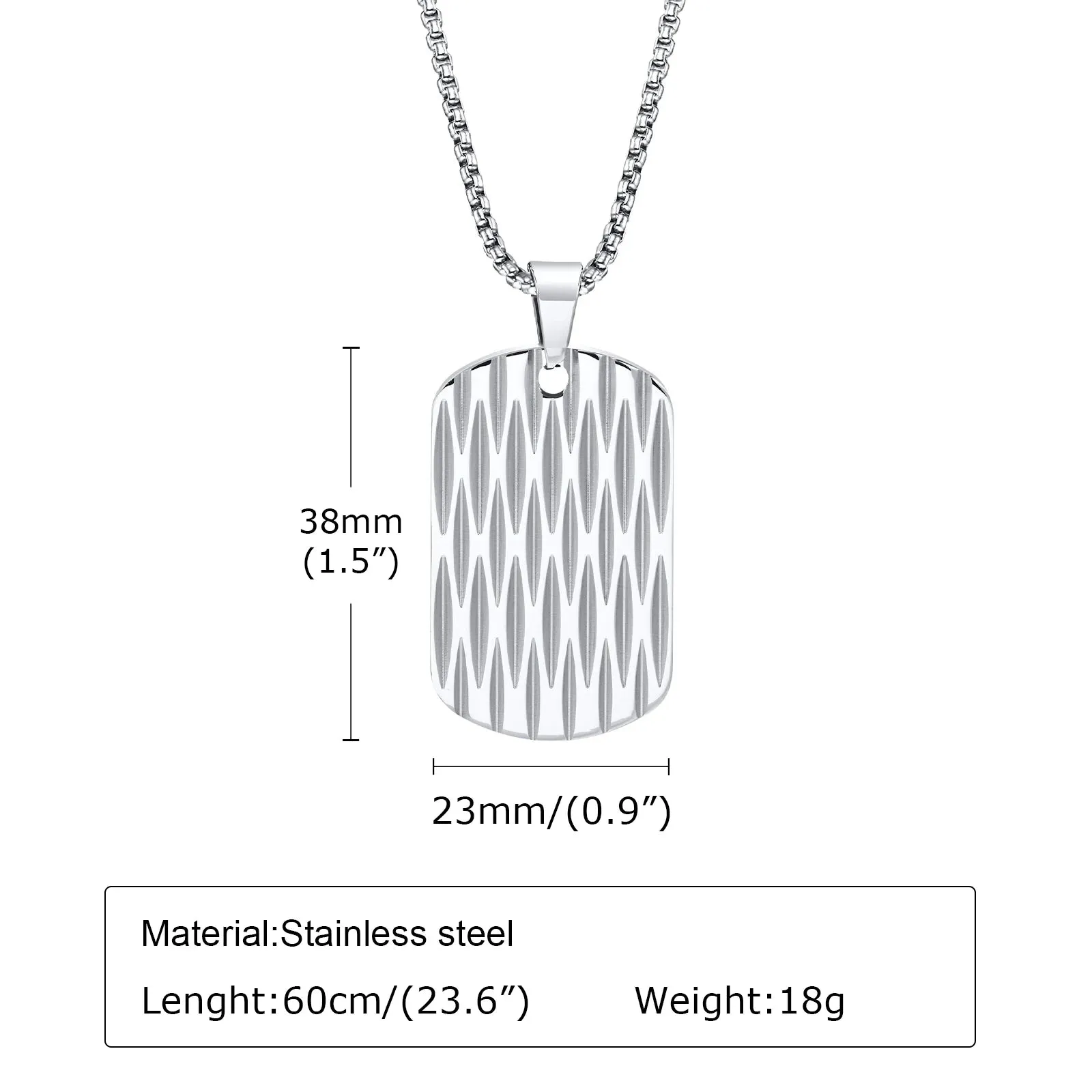Mens Dog Tag Necklaces, Waterproof Stainless Steel Geometric Pendant Collar Birthday Gifts