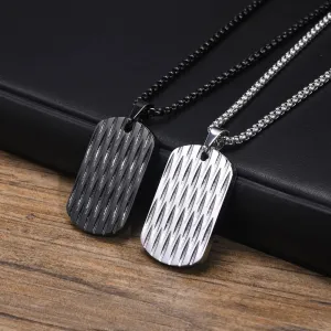 Mens Dog Tag Necklaces, Waterproof Stainless Steel Geometric Pendant Collar Birthday Gifts