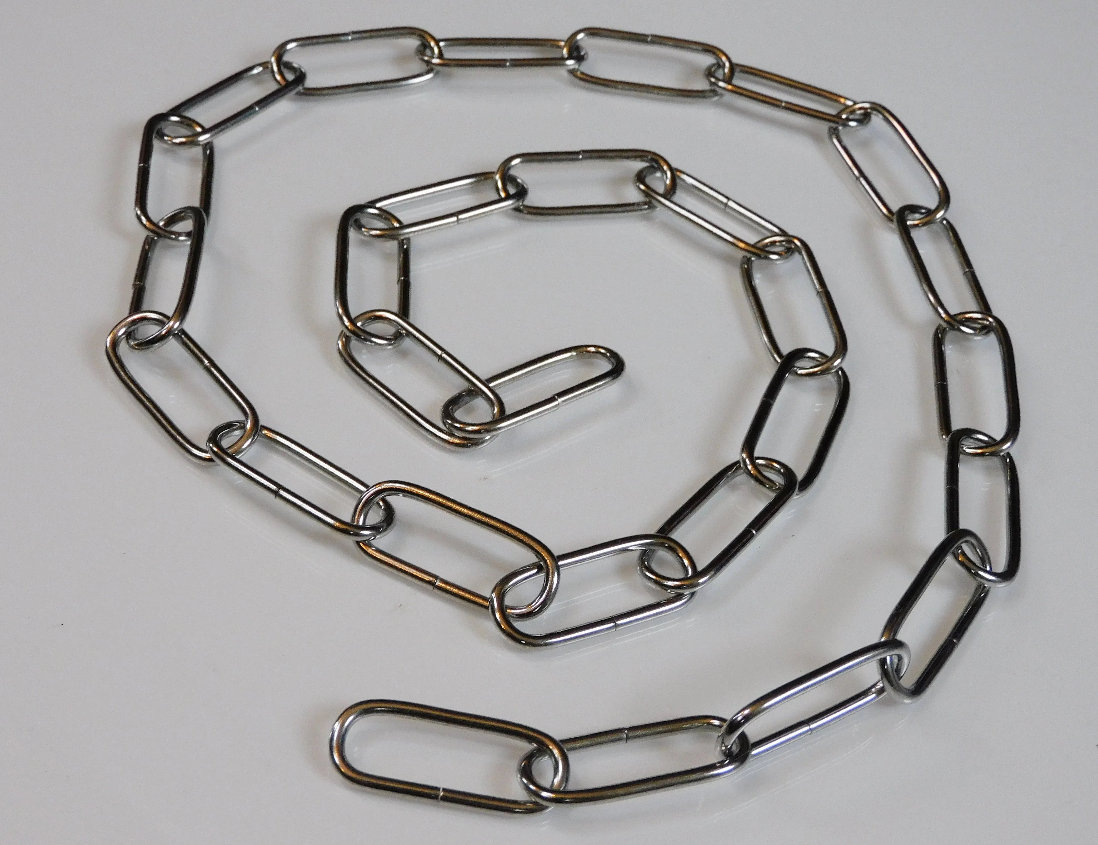 Metal Chandelier or Pendant Light Chain 0.97m 4cm Links Shiny Chrome