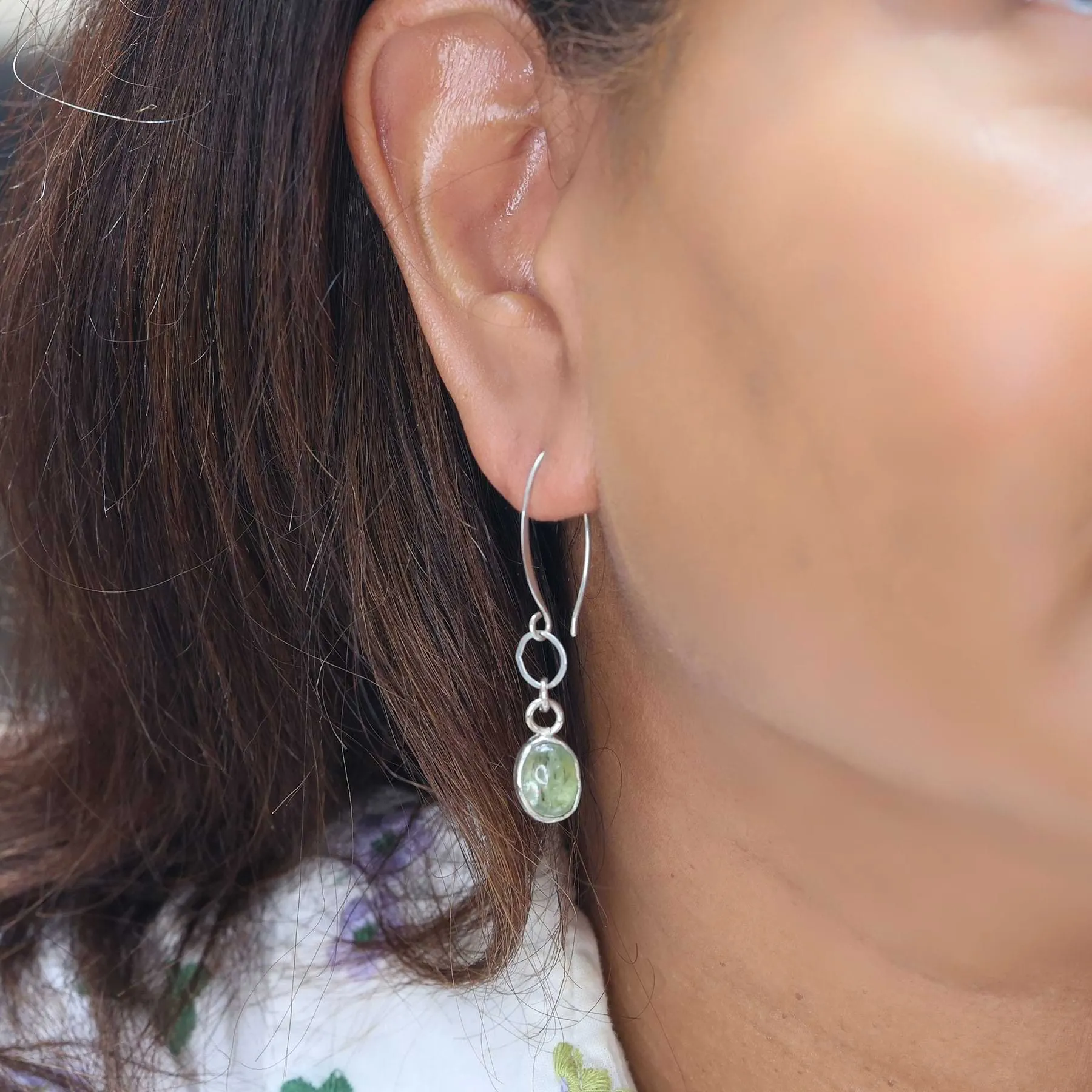 Midori - Modern Kyanite Silver Earrings