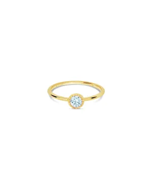 Milgrain Stone Ring
