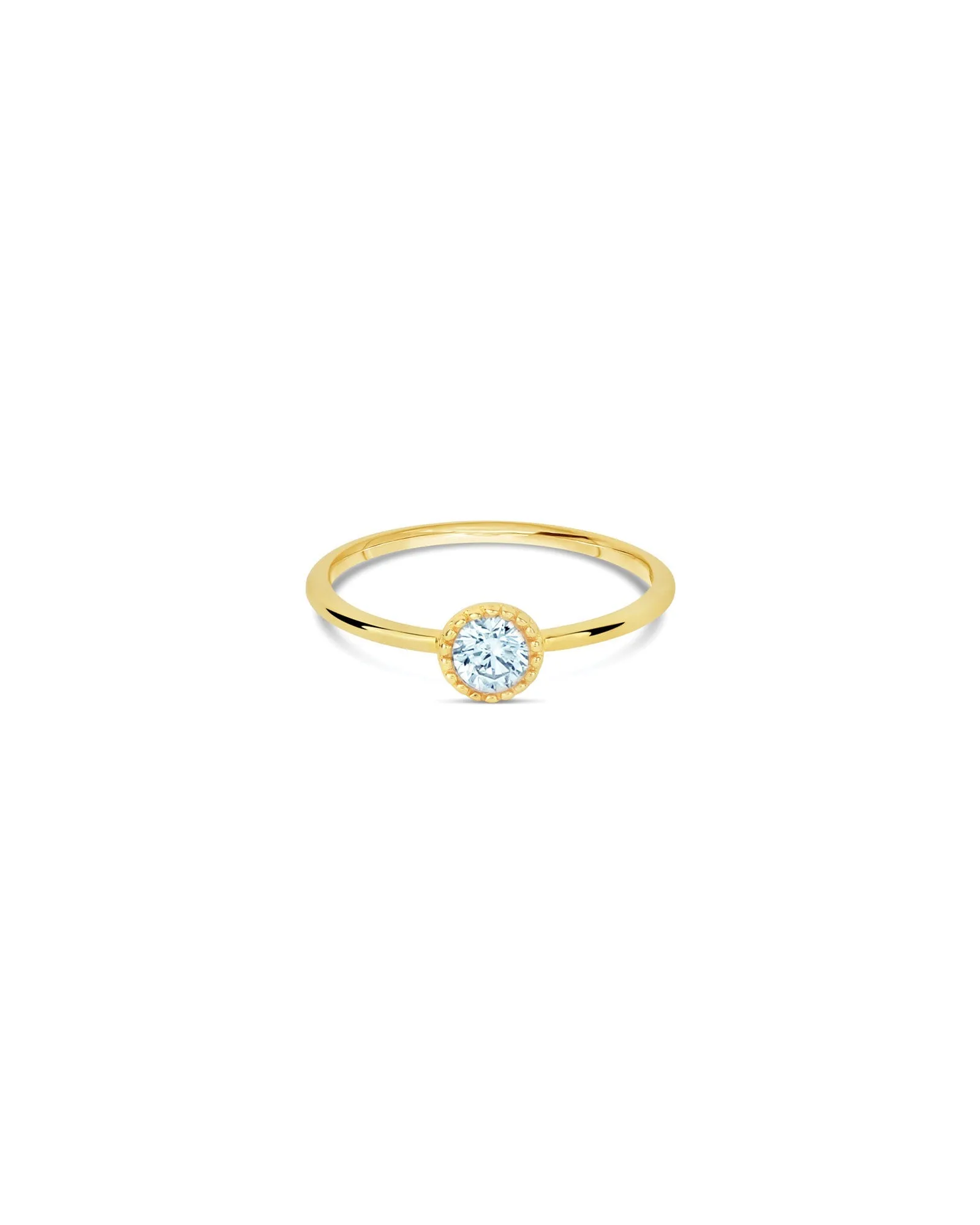 Milgrain Stone Ring