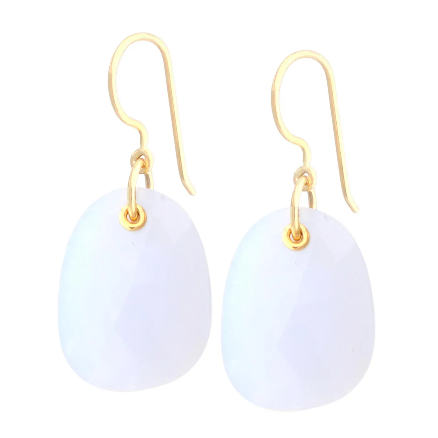 Milky Chalcedony Drop Earrings
