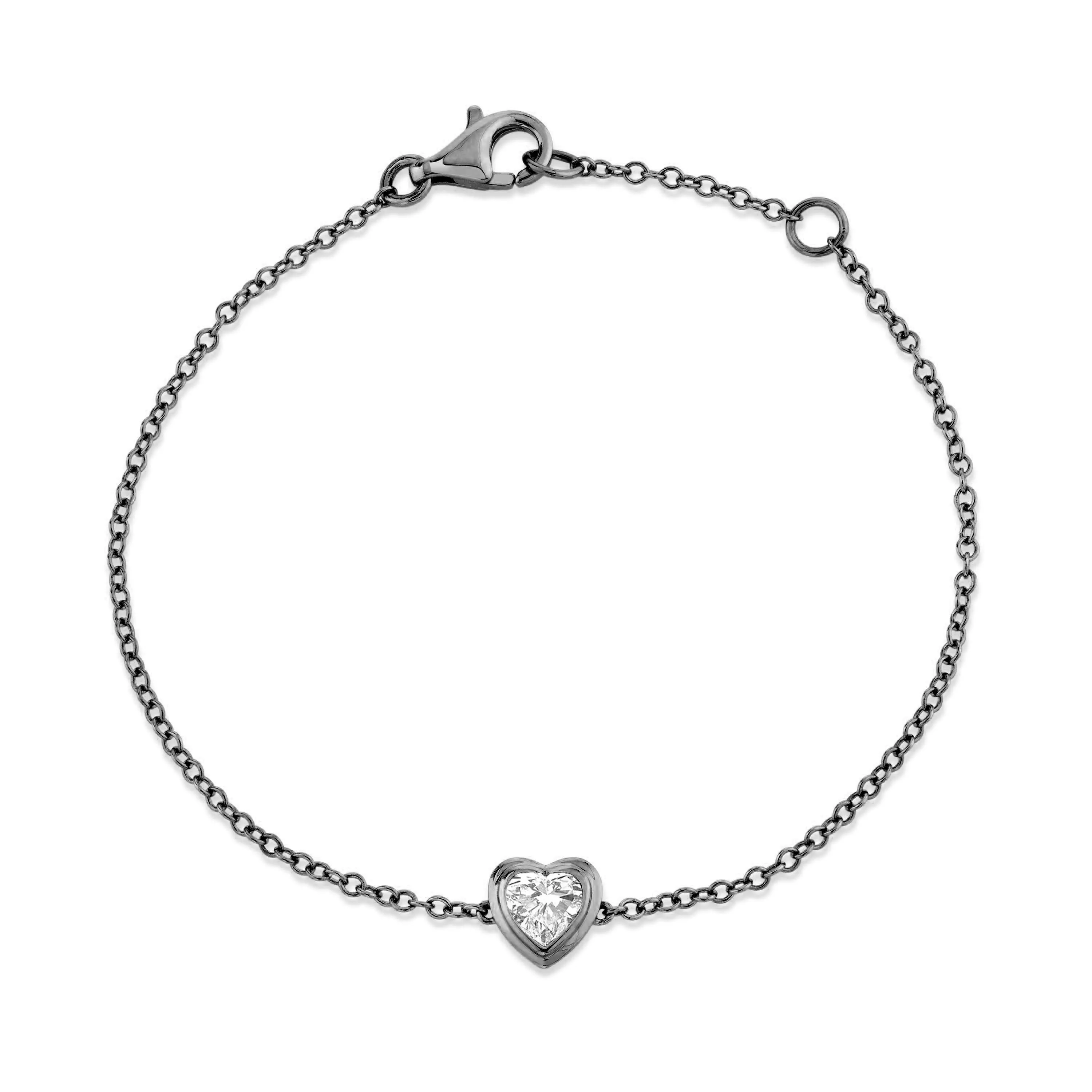 MINI ME DIAMOND BEZEL HEART BRACELET