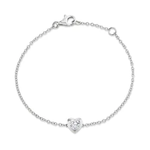 MINI ME DIAMOND BEZEL HEART BRACELET