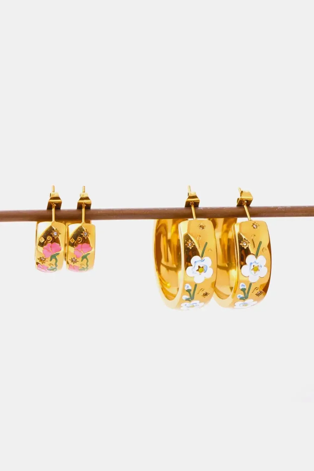 Modern 18K Gold-Plated C-Hoop Earrings in Stainless Steel