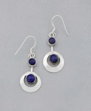 Modern Abstract Lapis Lazuli Gemstone Earrings
