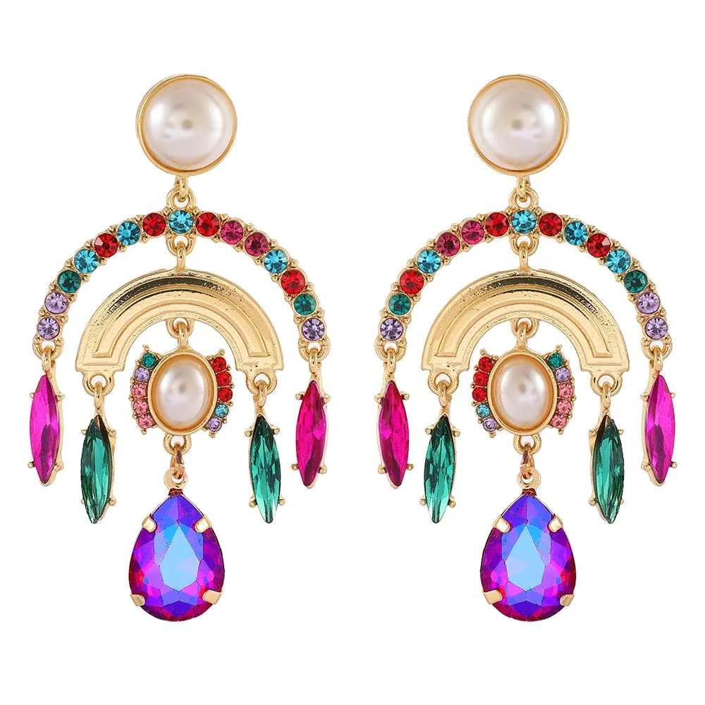 Modern Ethnic Style Big Dangle Earrings For Women