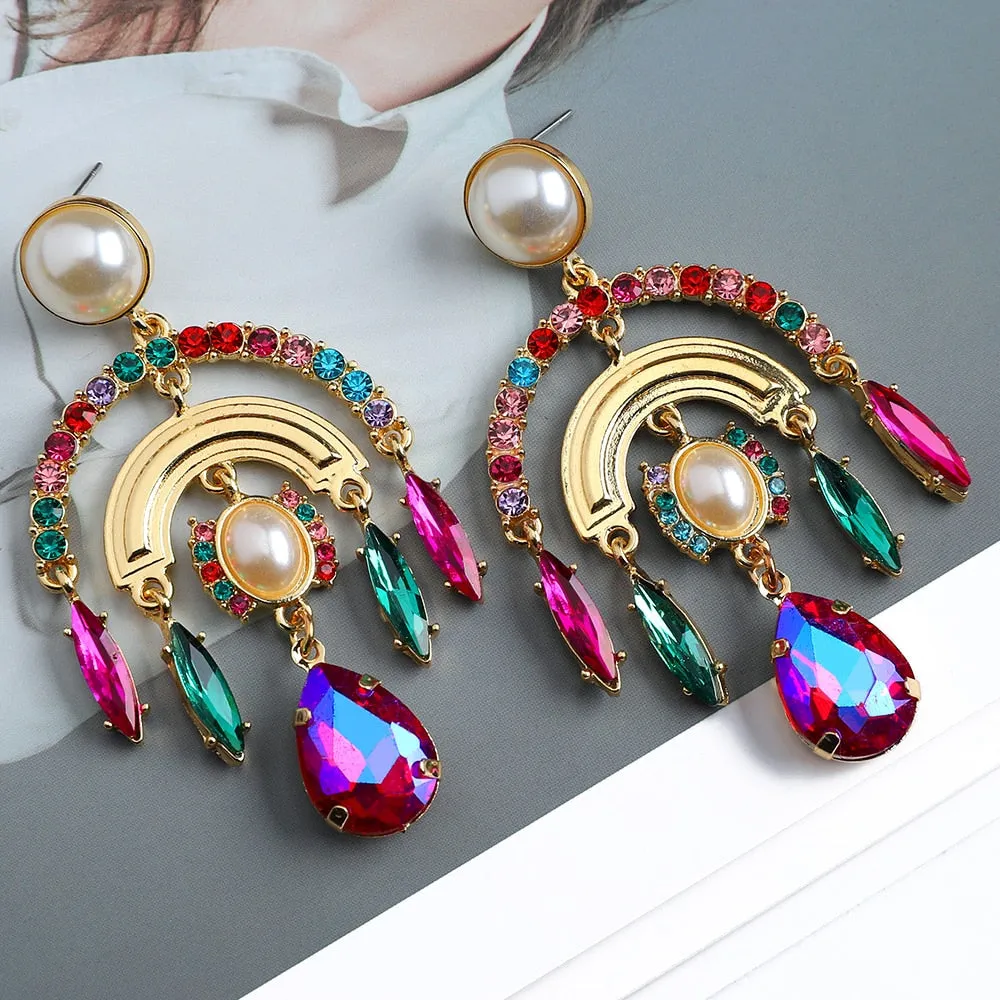 Modern Ethnic Style Big Dangle Earrings For Women