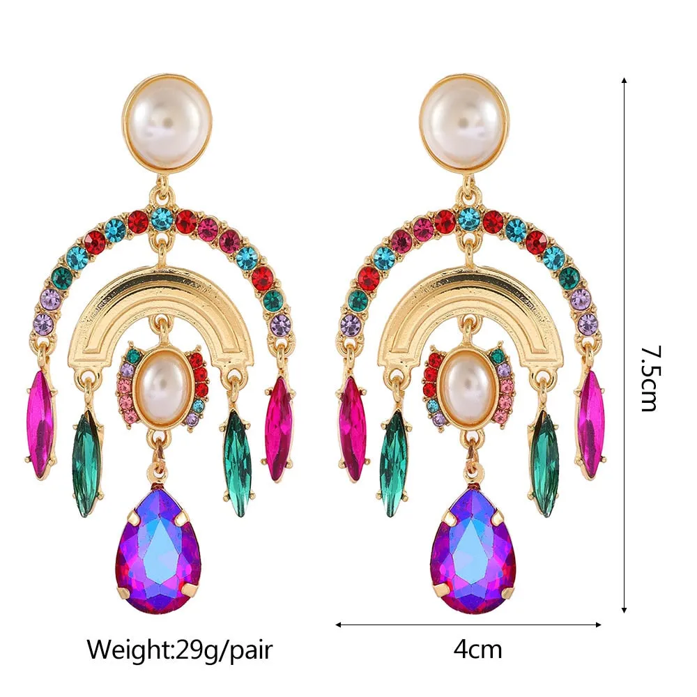 Modern Ethnic Style Big Dangle Earrings For Women