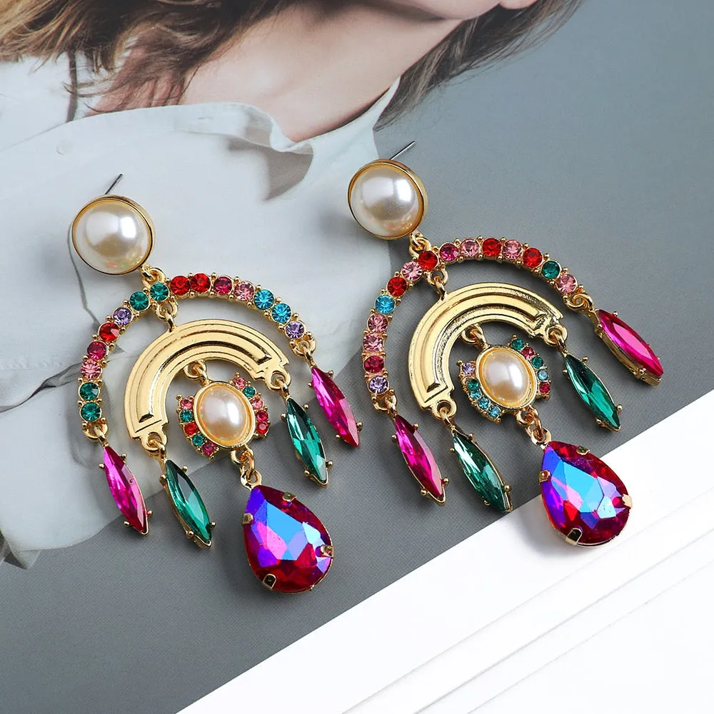 Modern Ethnic Style Big Dangle Earrings For Women