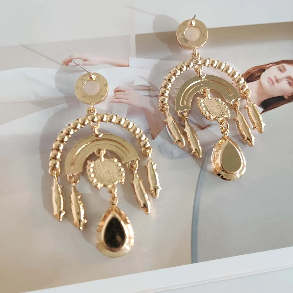Modern Ethnic Style Big Dangle Earrings For Women