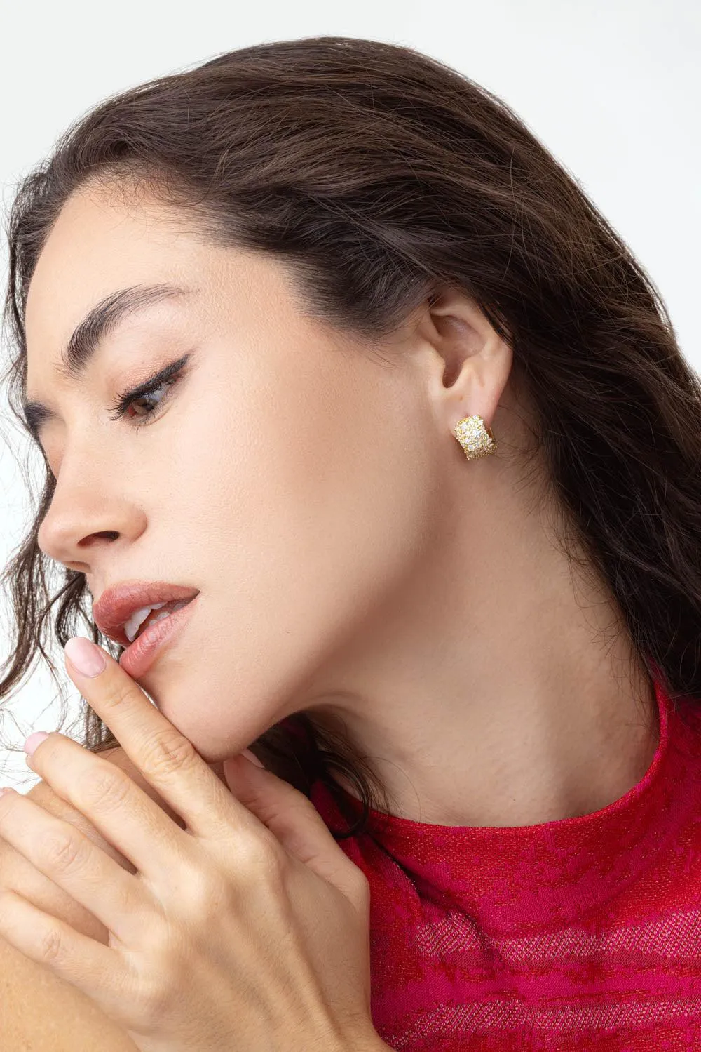 Modern Etruscan Diamond Earrings