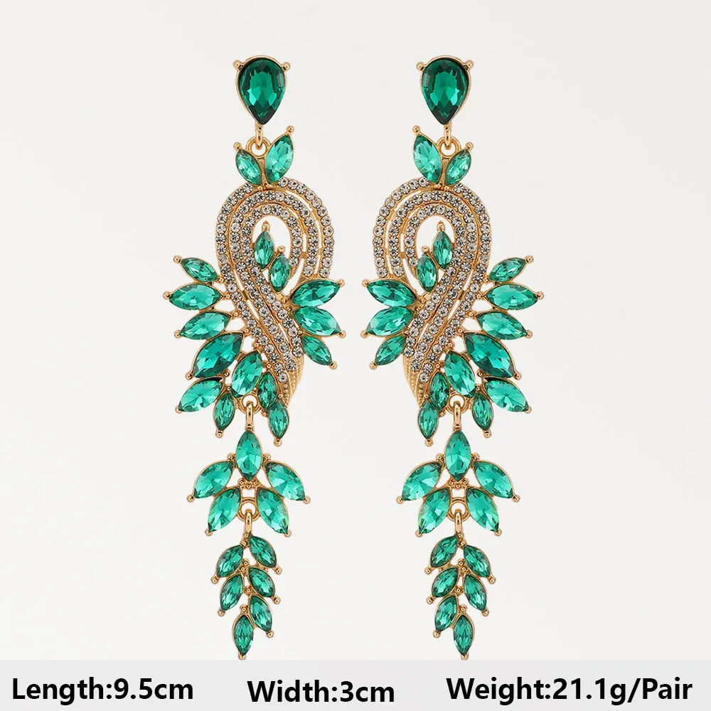 Modern Fashion Green Series Big Dangle Earrings For Women