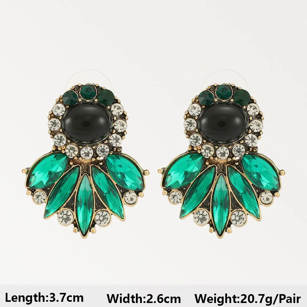 Modern Fashion Green Series Big Dangle Earrings For Women