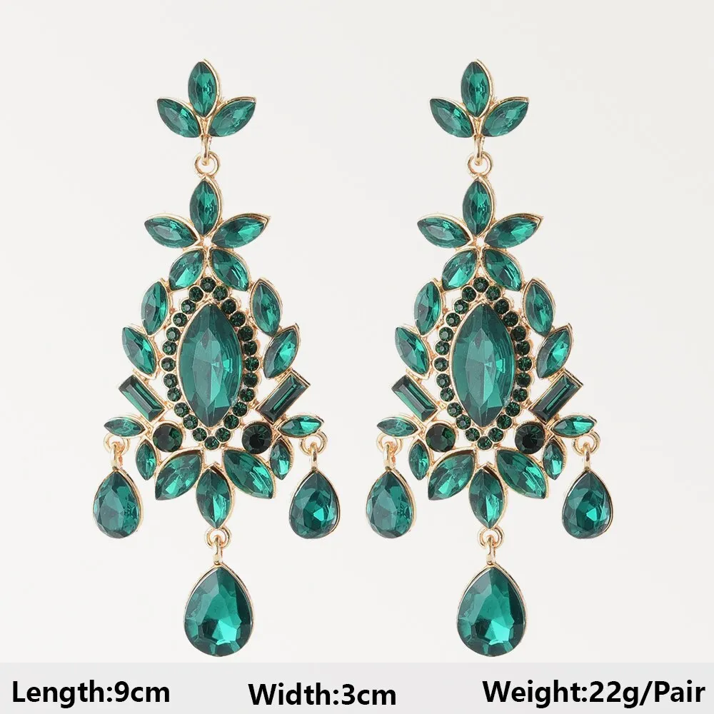 Modern Fashion Green Series Big Dangle Earrings For Women