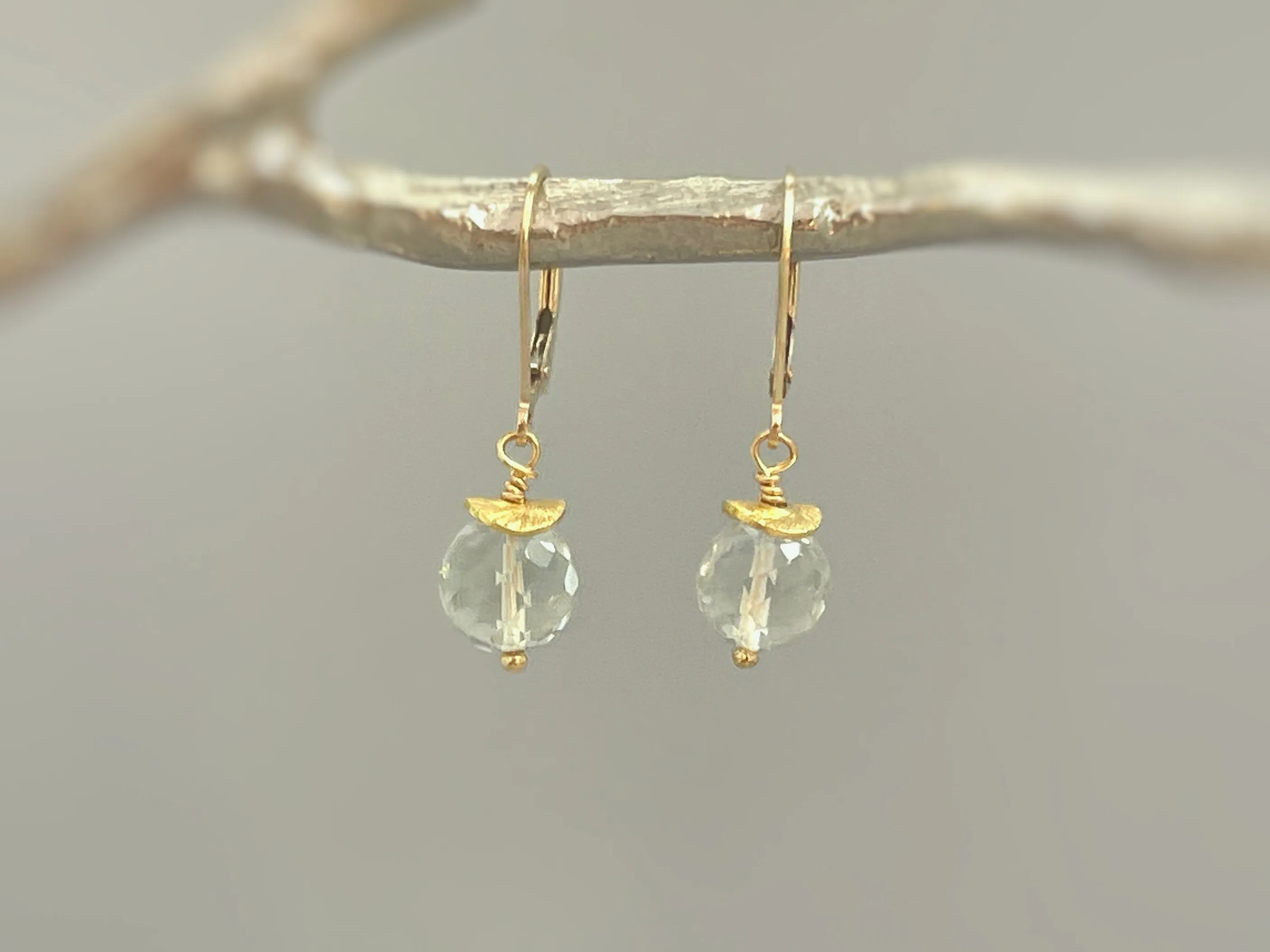 Modern Green Amethyst Earrings