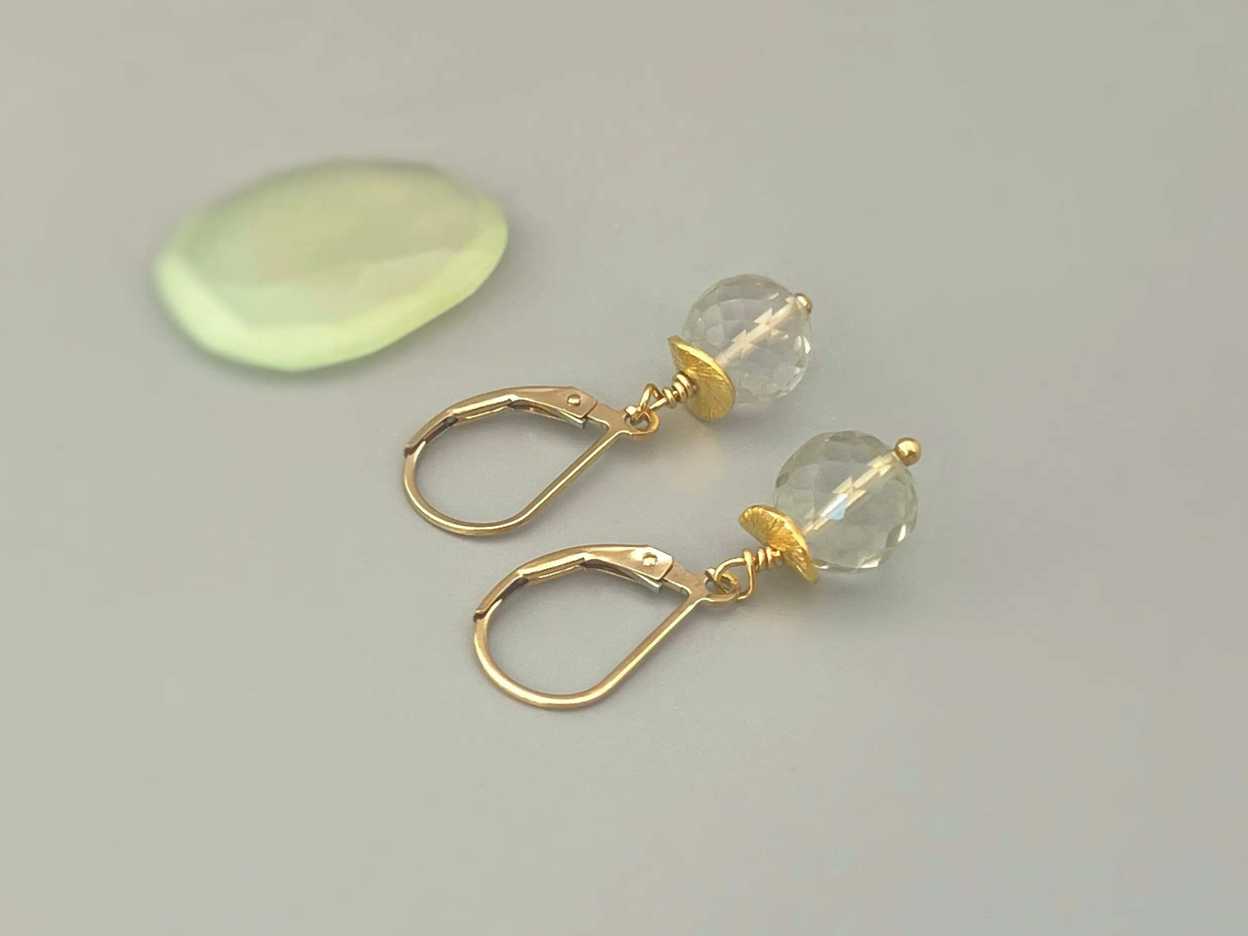 Modern Green Amethyst Earrings