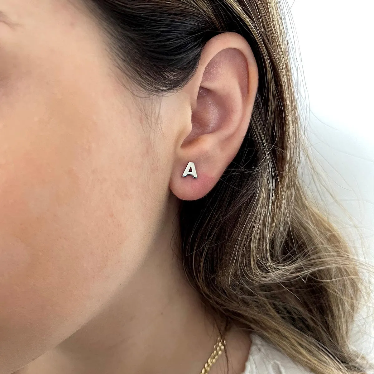 Modern Initial Stud Earrings