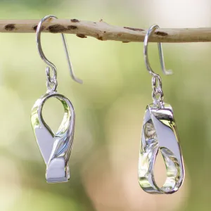 Modern Mobius Handmade Modern Taxco Silver Earrings
