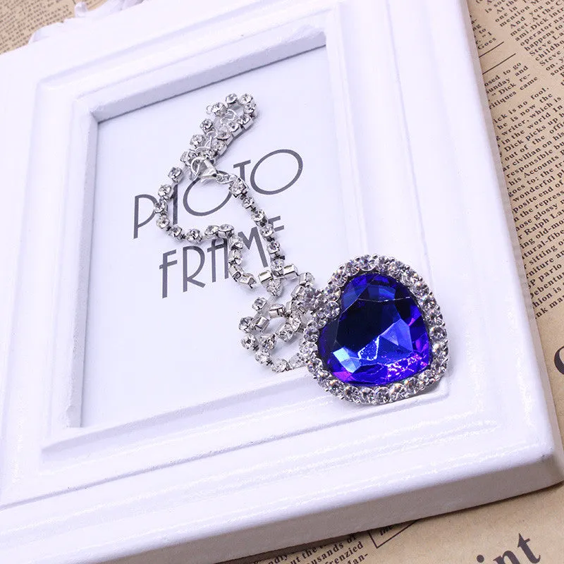 Movie Titanic Heart Of The Ocean Necklace Crystal Pendant Necklaces & Pendants Women Jewelry collares