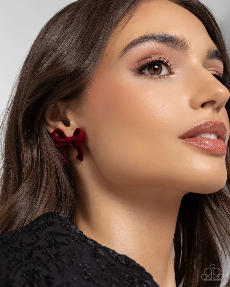 Paparazzi Earring ~ Dapper Dedication - Red