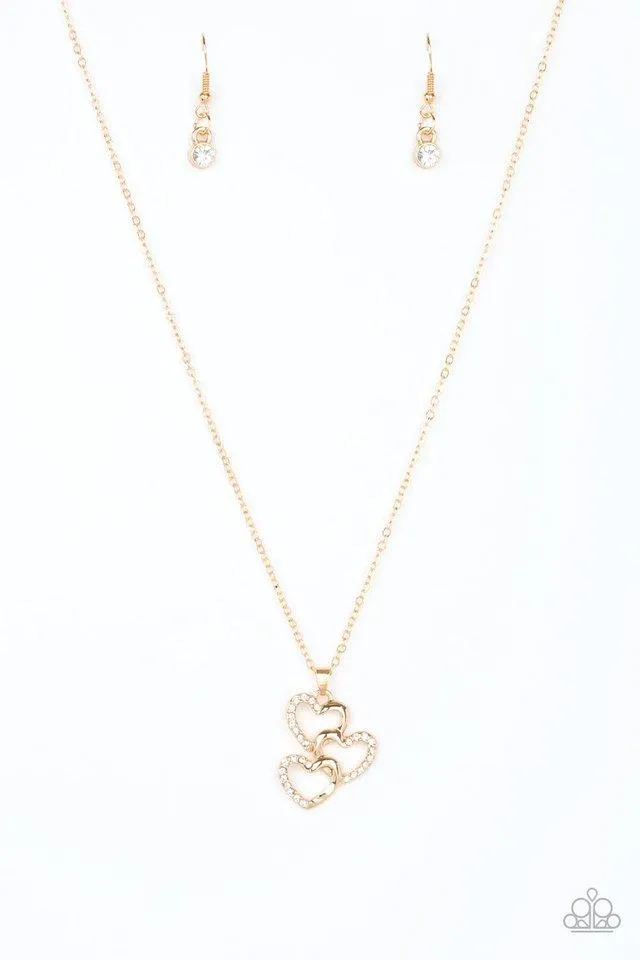 Paparazzi Necklace ~ Heart of Hearts - Gold