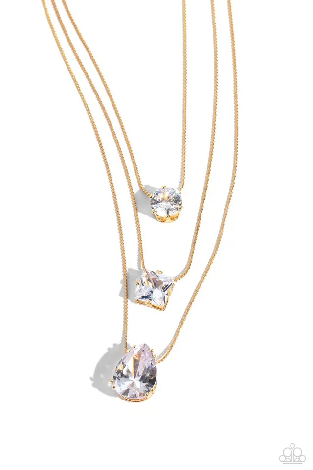 Paparazzi Necklace ~ Lustrous Layers - Gold