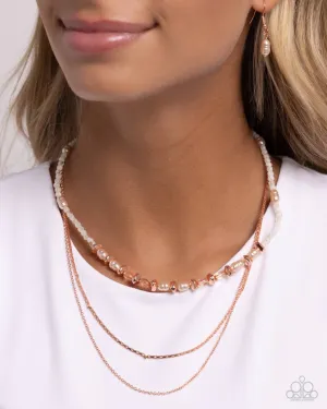 Paparazzi Necklace ~ Pearl Profession - Copper