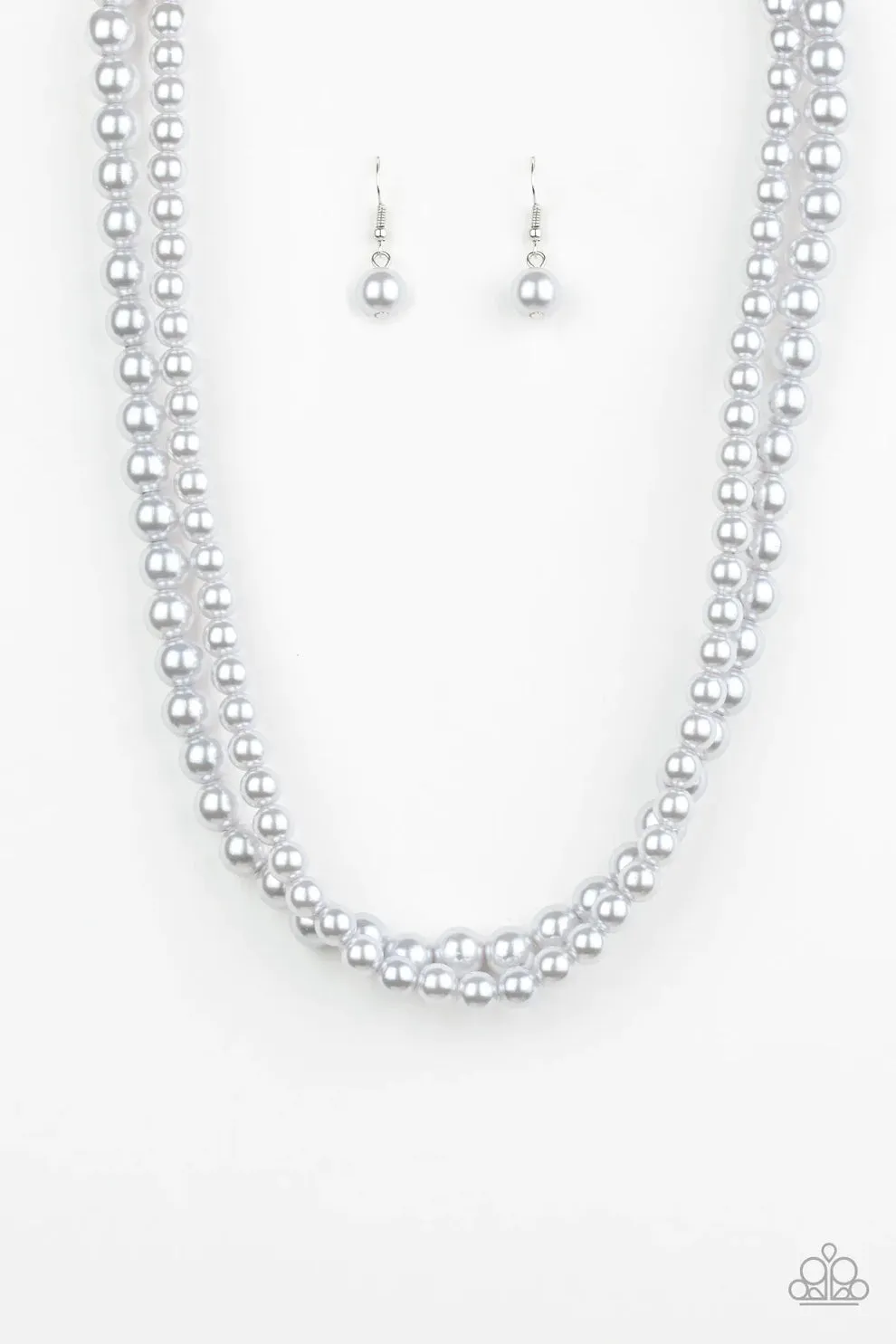Paparazzi  Woman Of The Century - Silver Pearl Necklace