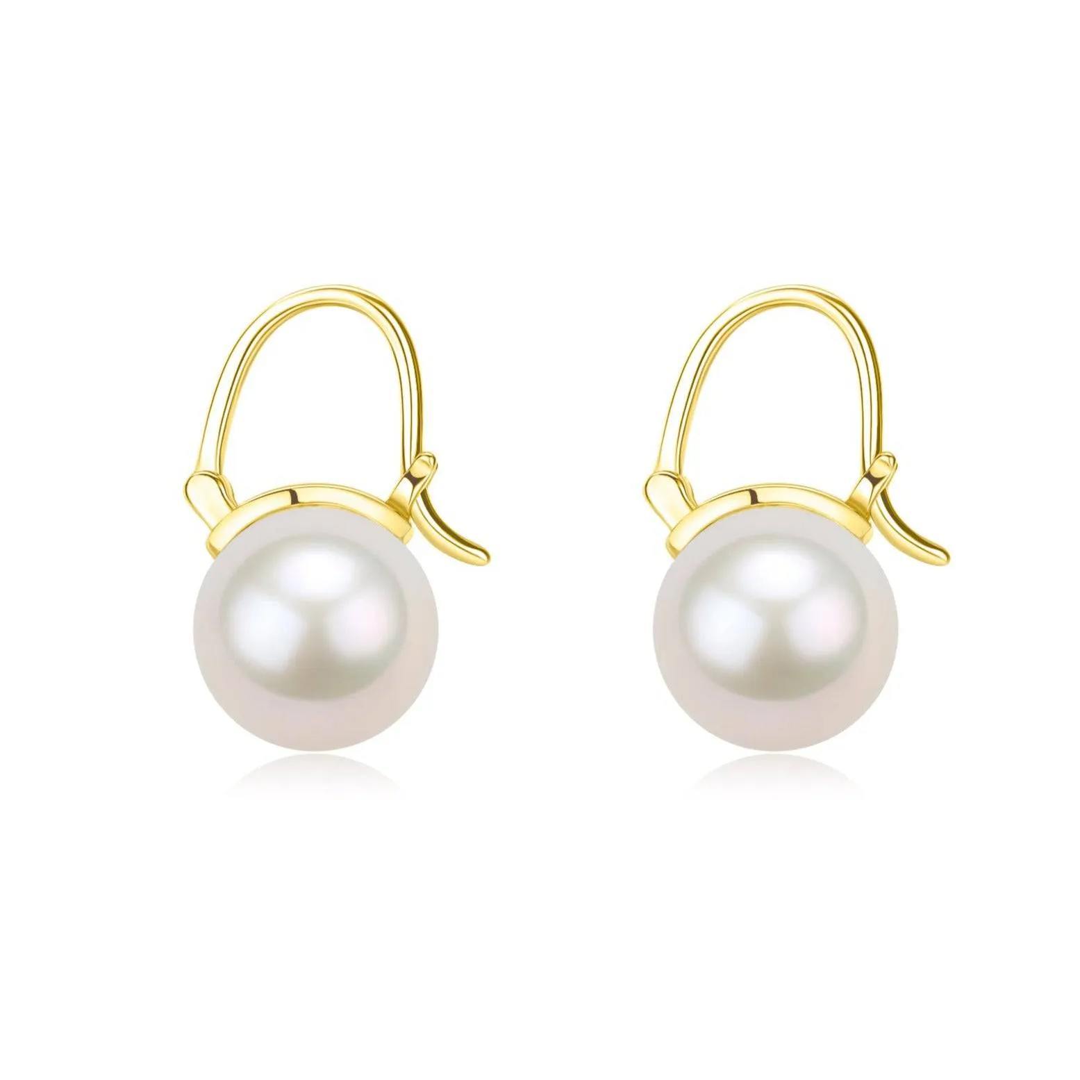 Pearl Modern Bucket-Shaped Earrings