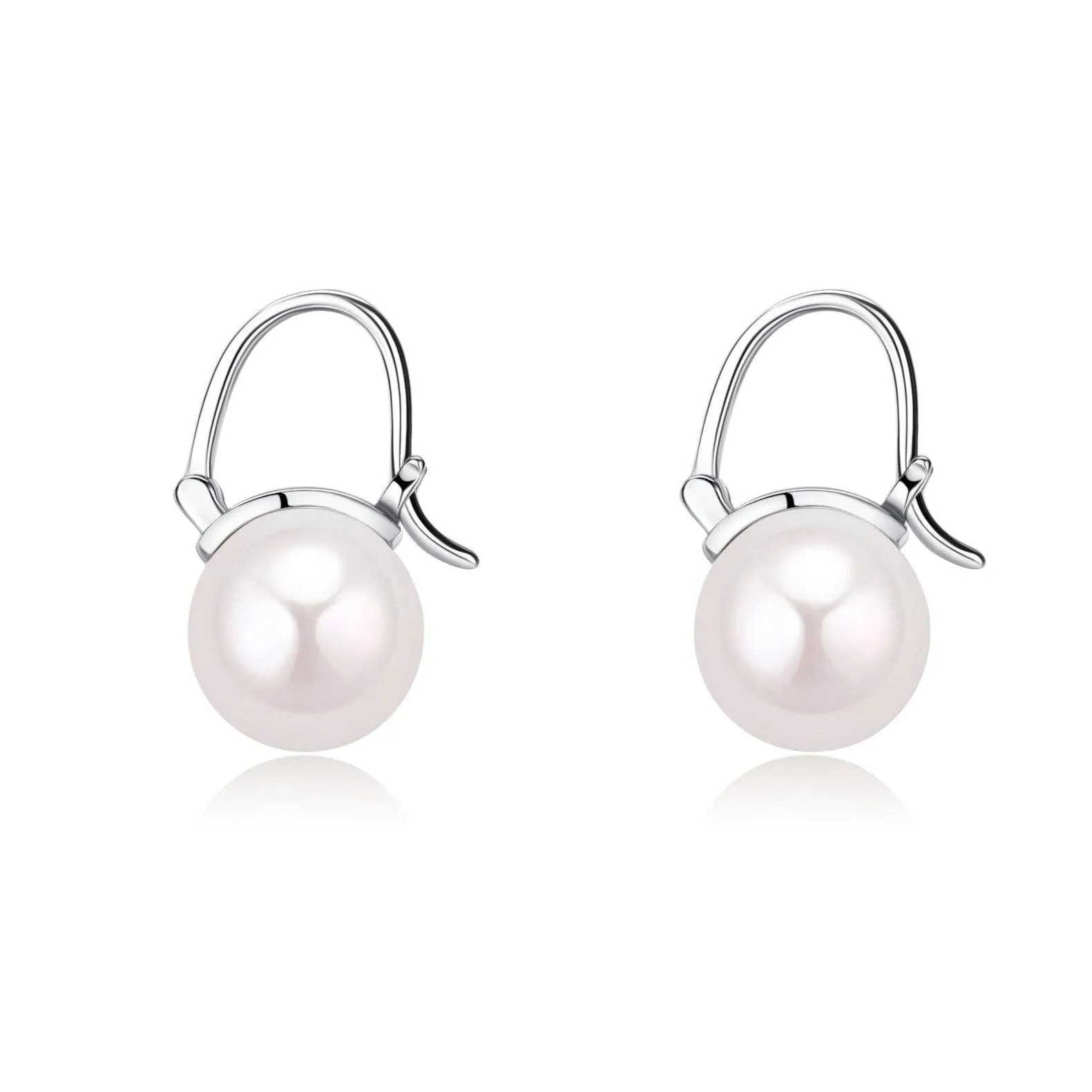 Pearl Modern Bucket-Shaped Earrings