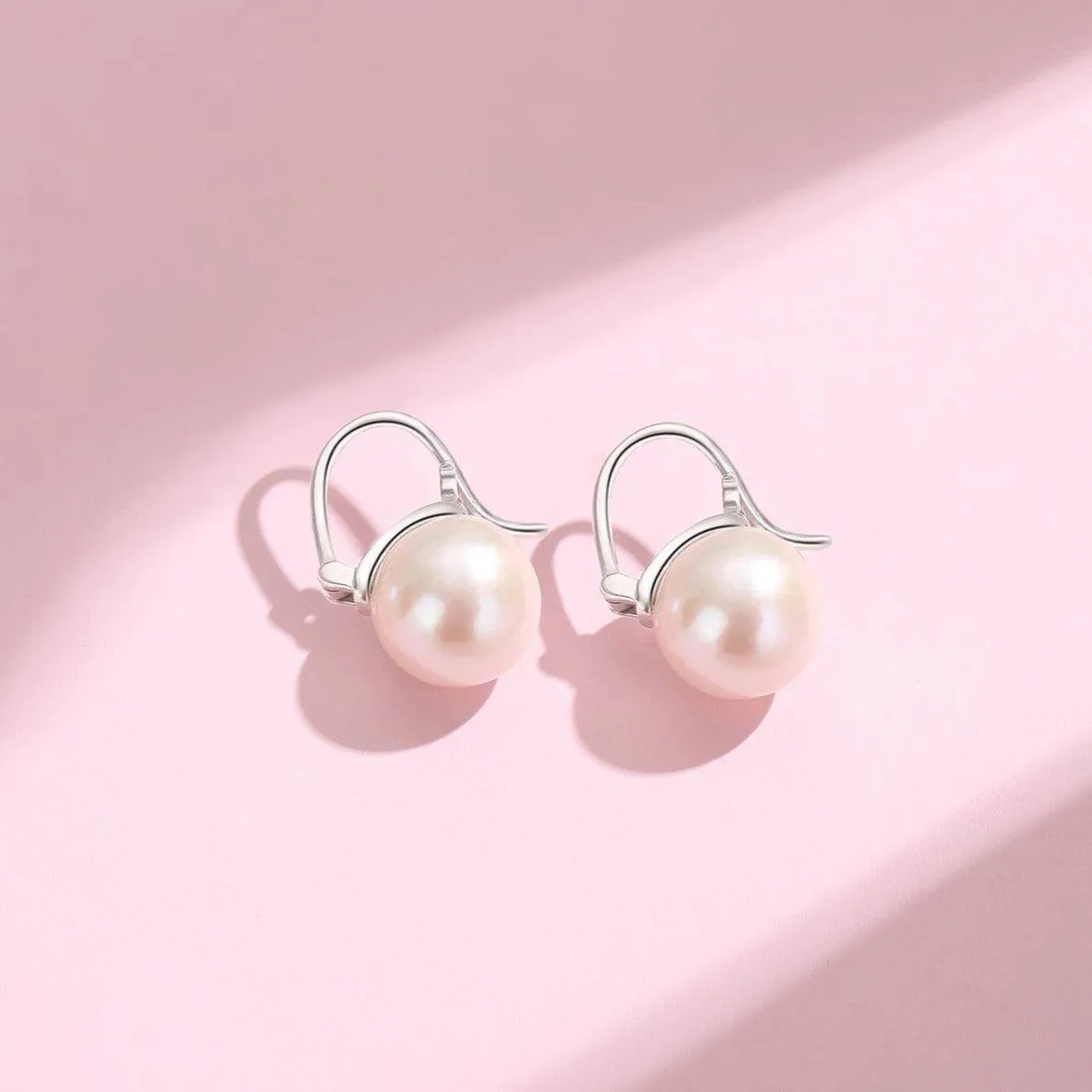 Pearl Modern Bucket-Shaped Earrings