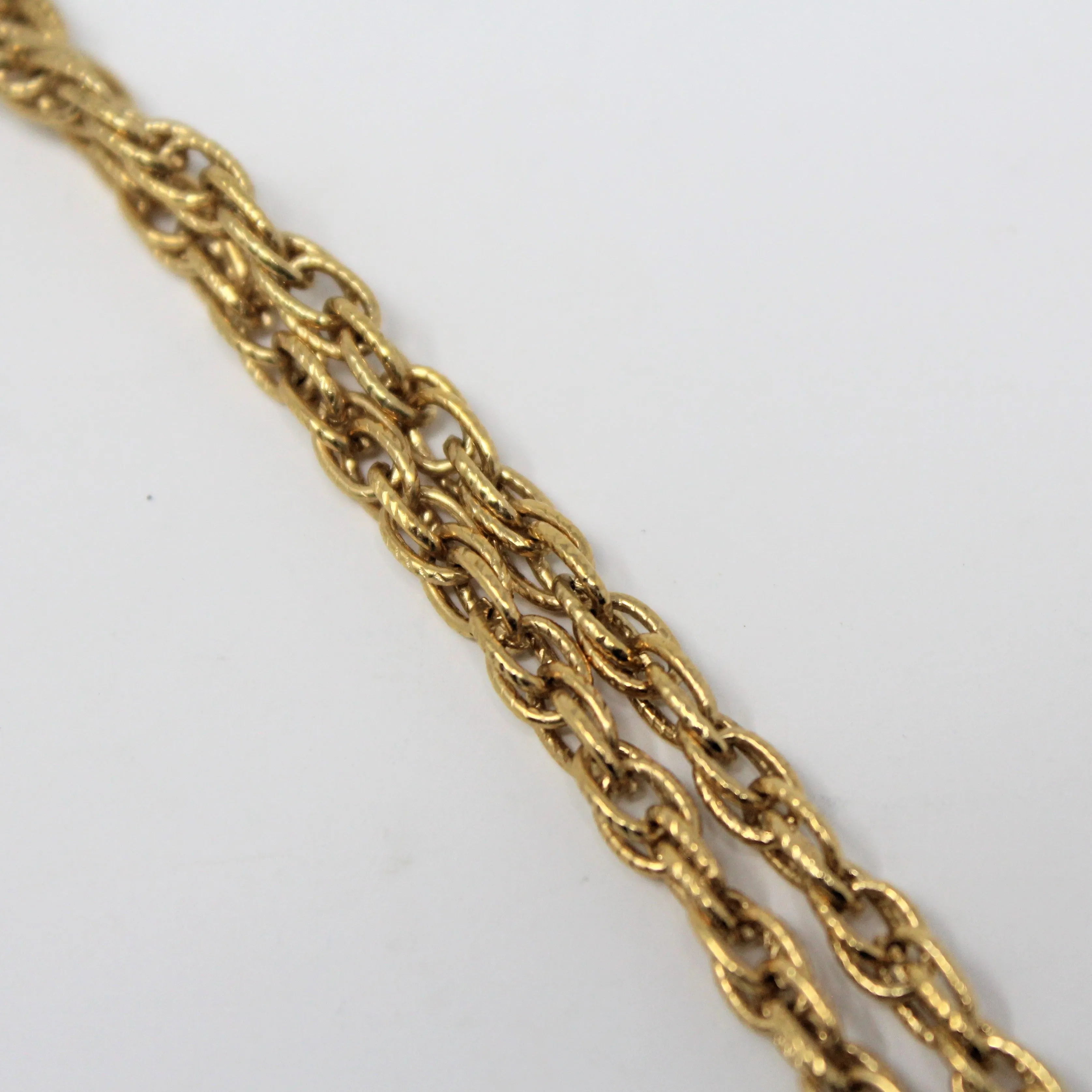 Pendant Necklace, Trifari Crown, Swirled Ribbons Pendant, Brushed Gold Tone, Vintage