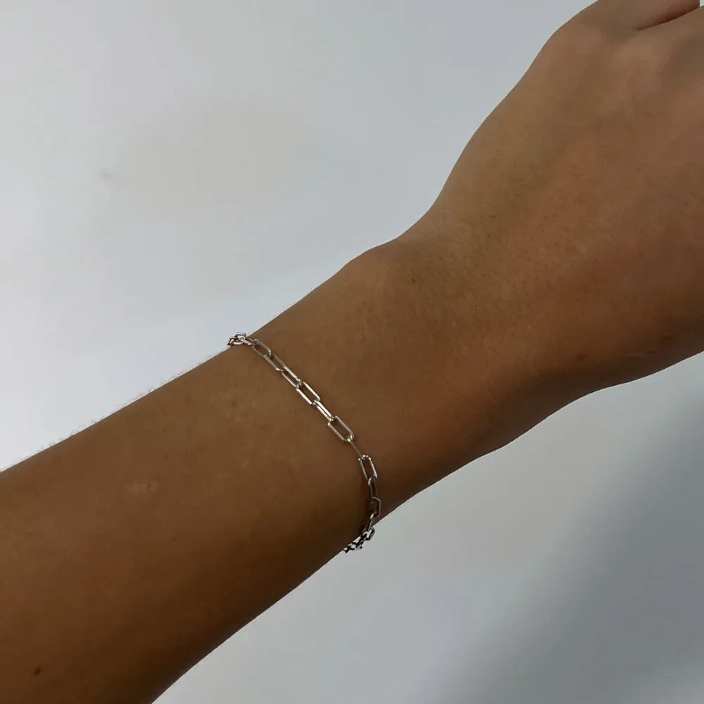 Personalised Small Silver Paperclip Chain Bracelet