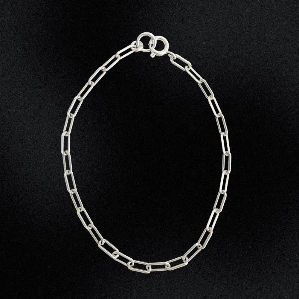 Personalised Small Silver Paperclip Chain Bracelet