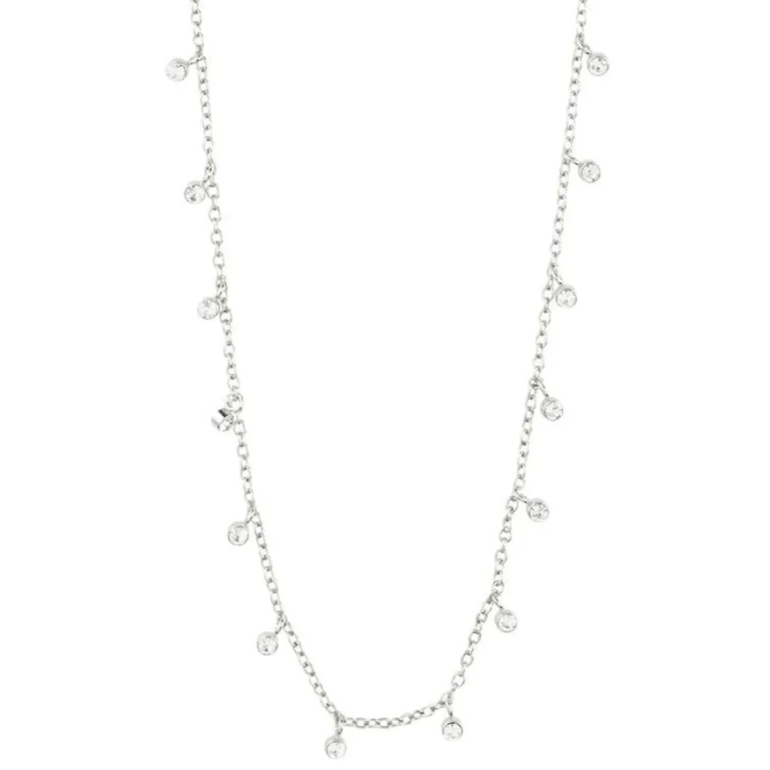 Pilgrim Maja Silver Crystal Multi Drops Fine Necklace