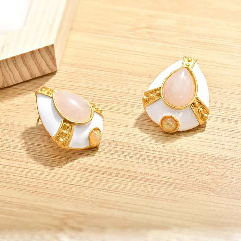 Pre Order:  Retro Rhombus Glass Earrings