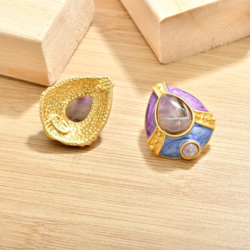 Pre Order:  Retro Rhombus Glass Earrings